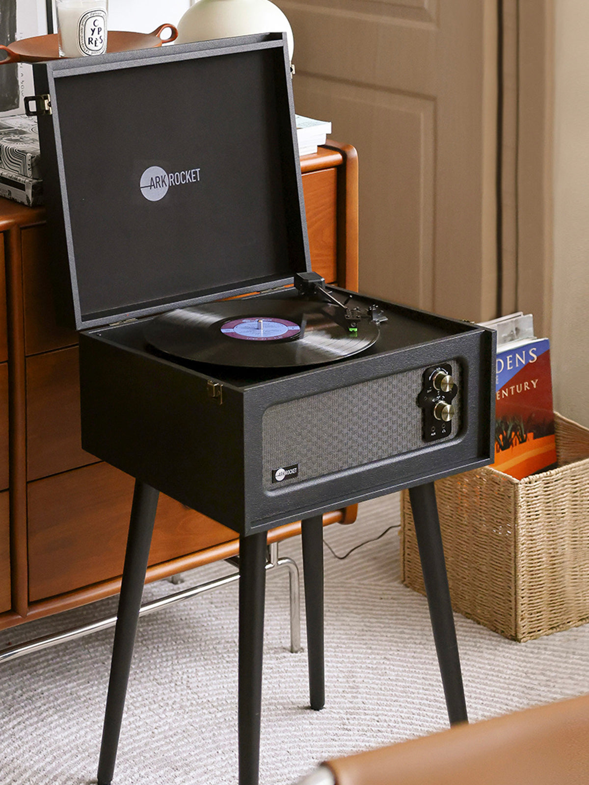 Discovery II Console Record Player - Black