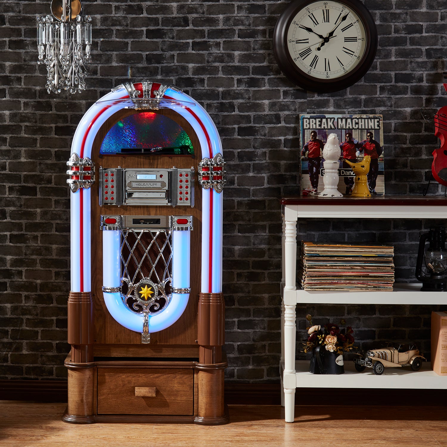 Taurus II Jukebox Stand — Oak