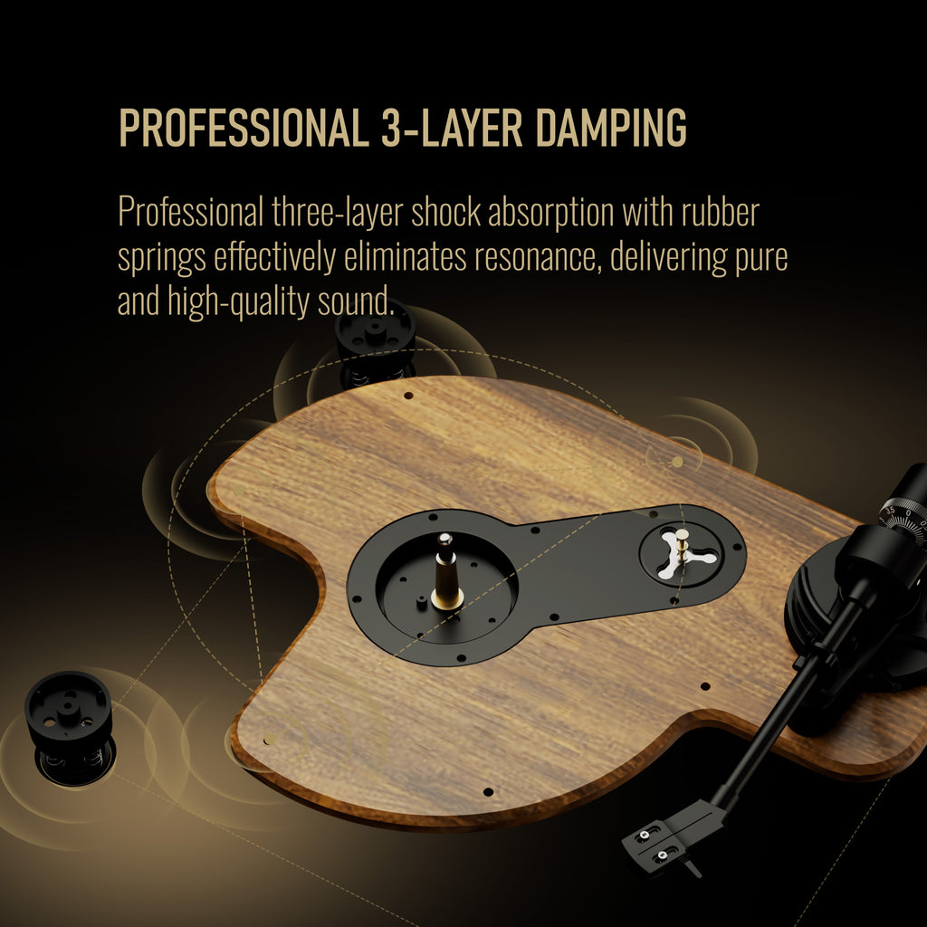 Huygens Bluetooth Record Player with Built-in Speakers