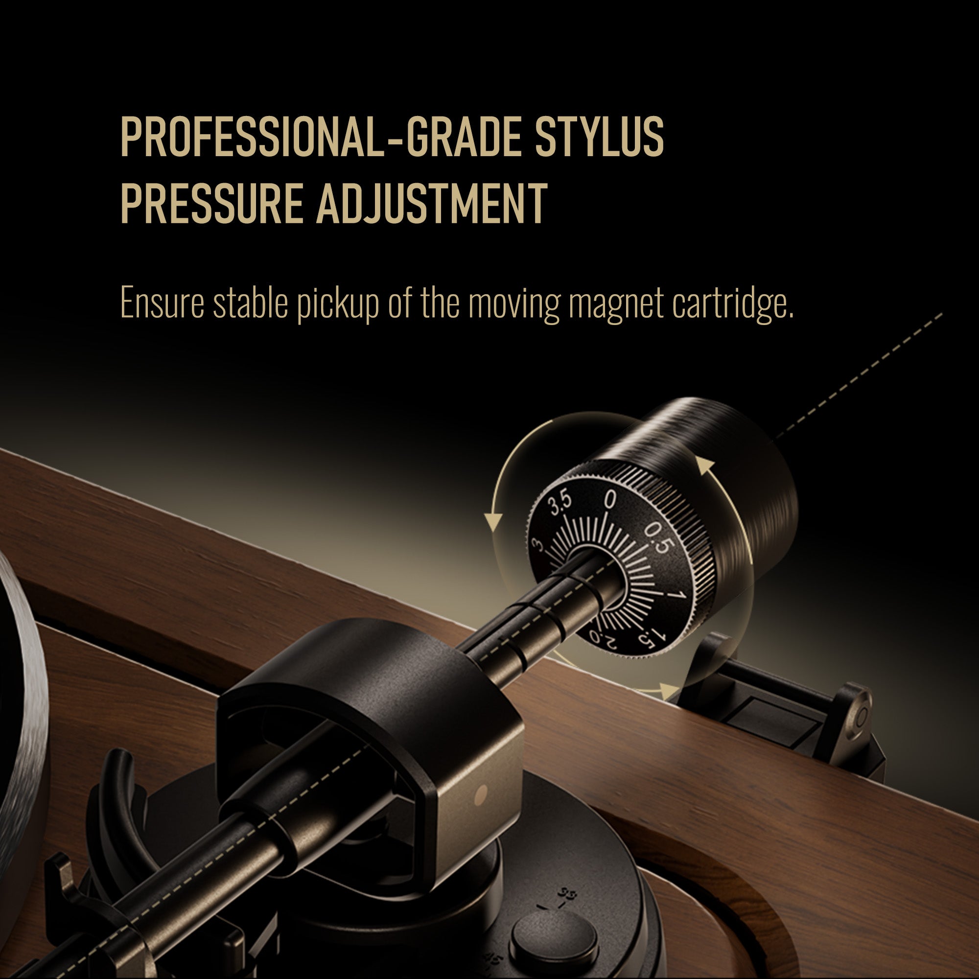 Huygens Bluetooth Record Player with Built-in Speakers