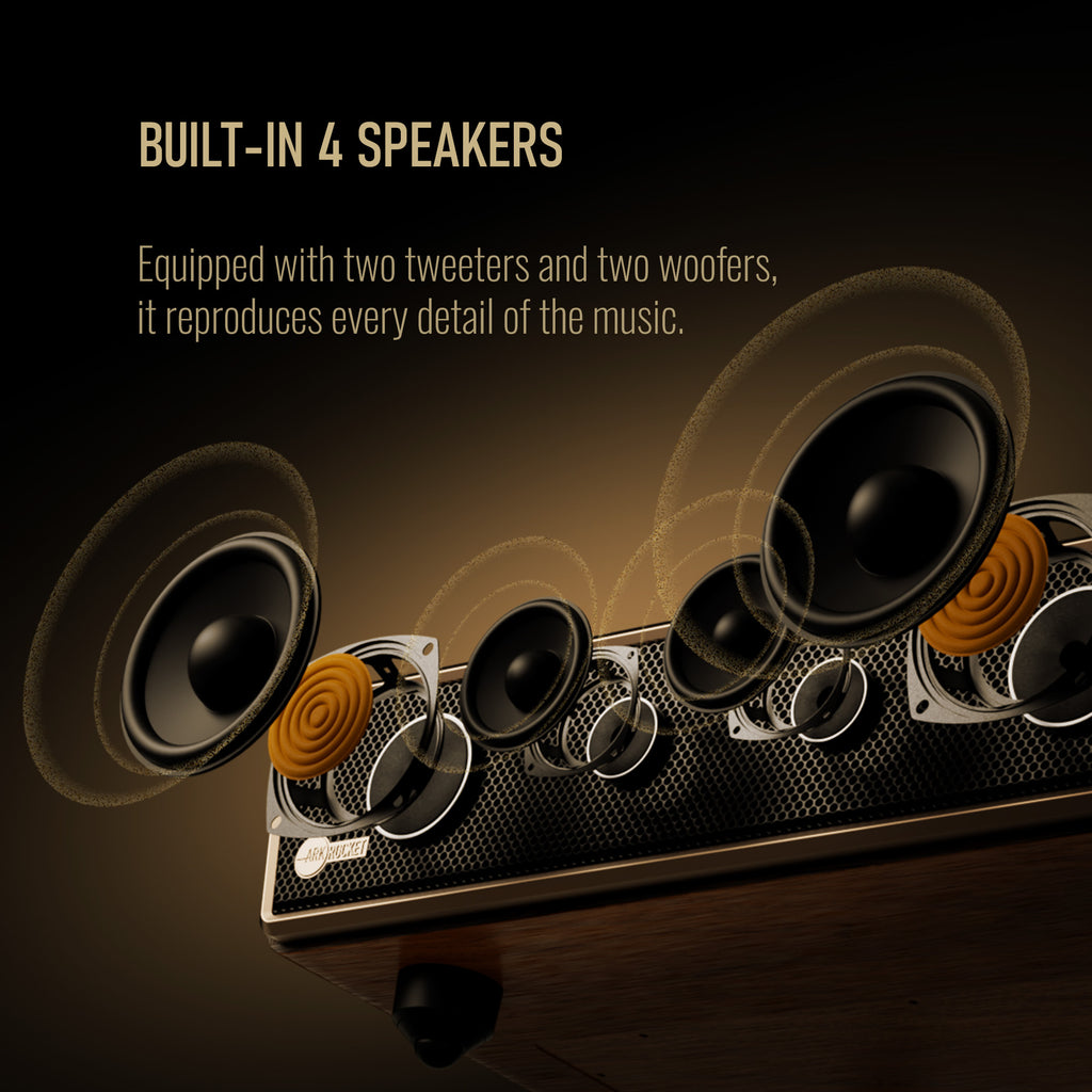 Huygens Bluetooth Record Player with Built-in Speakers