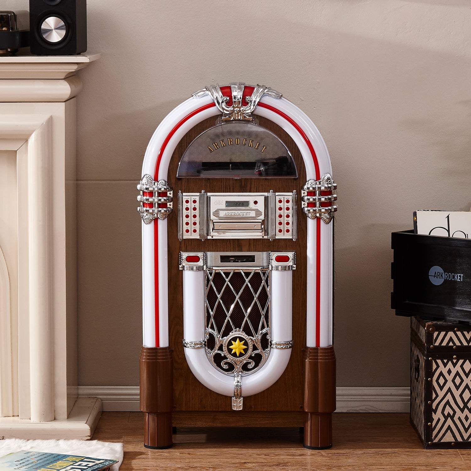 Taurus II Mid-Size Jukebox - Oak