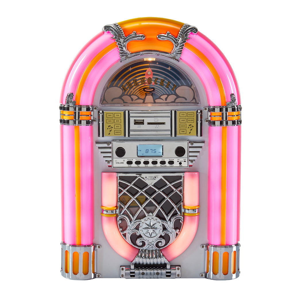 Arkrocket Athena Mini Jukebox - White/Pink