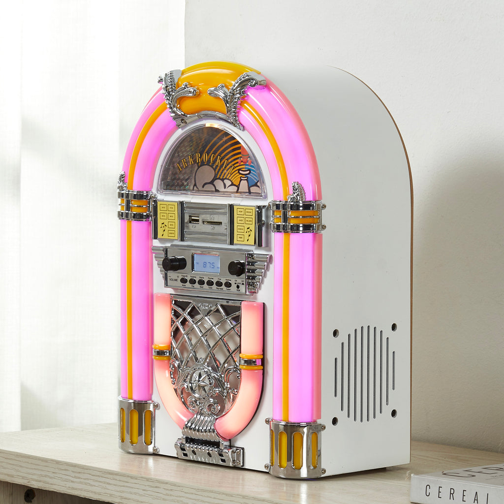 Arkrocket Athena Mini Jukebox - White/Pink