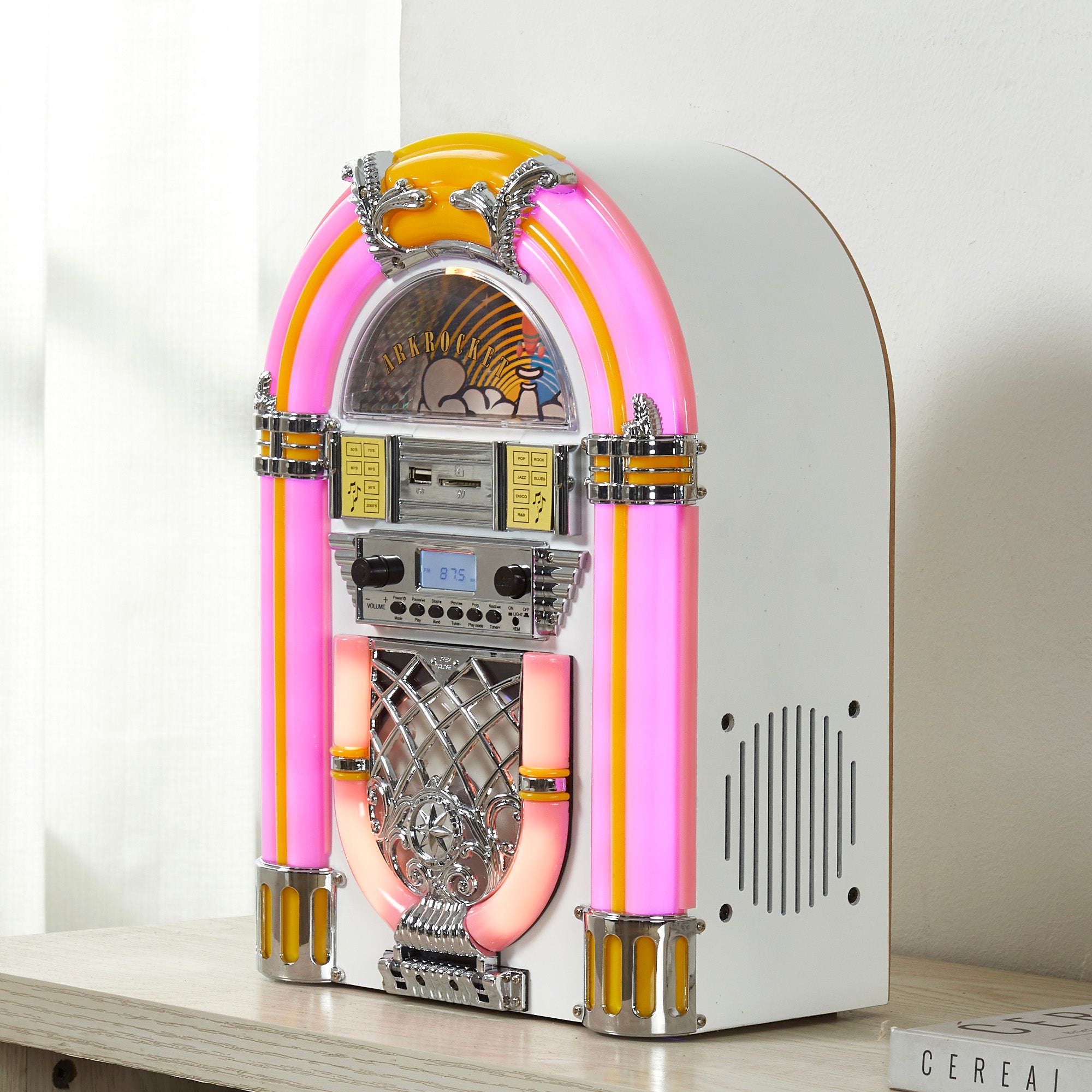 Arkrocket Athena Mini Jukebox - White/Pink