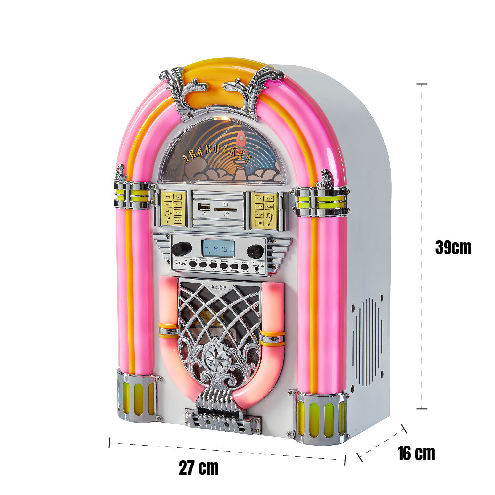 Arkrocket Athena Mini Jukebox - White/Pink