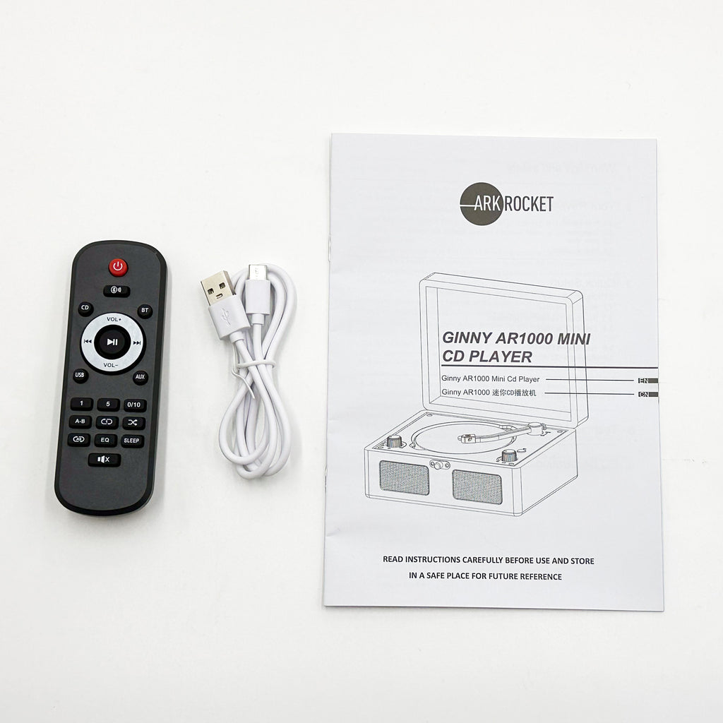 Ginny Portable Mini Bluetooth CD Player - White