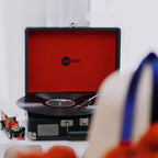 Curiosity III Suitcase Bluetooth Turntable - Black Red