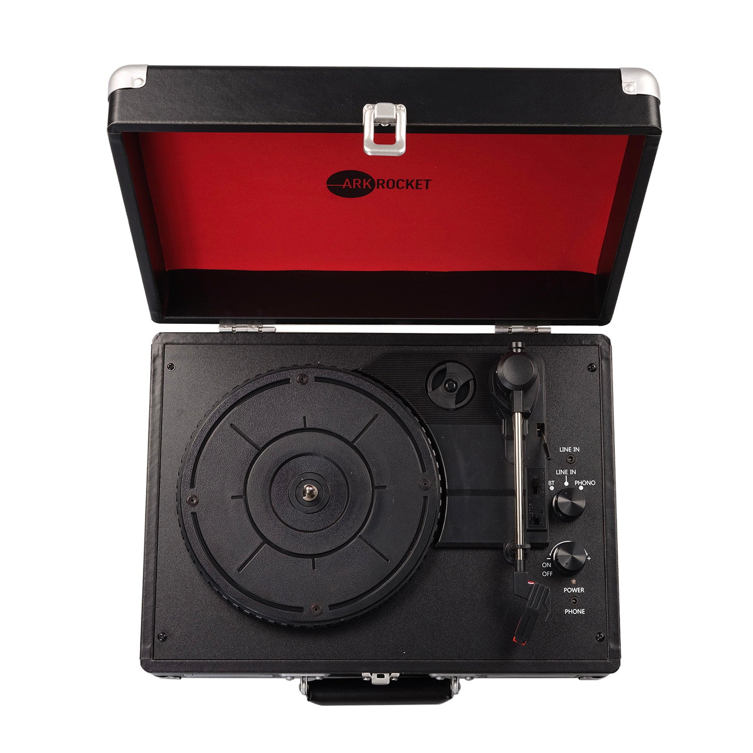 Curiosity III Suitcase Bluetooth Turntable - Black Red