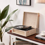 Coryphaeus Flora Engraved Bluetooth Portable Record Player