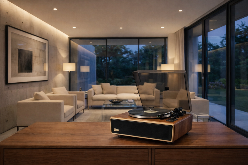 Huygens Bluetooth Record Player with Built-in Speakers