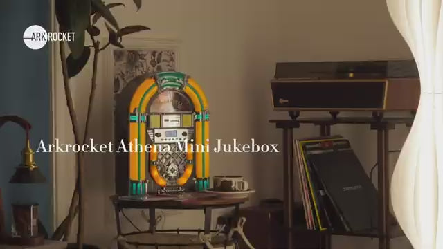 Arkrocket Athena Mini Jukebox demo — CD player, Bluetooth and retro LED lighting