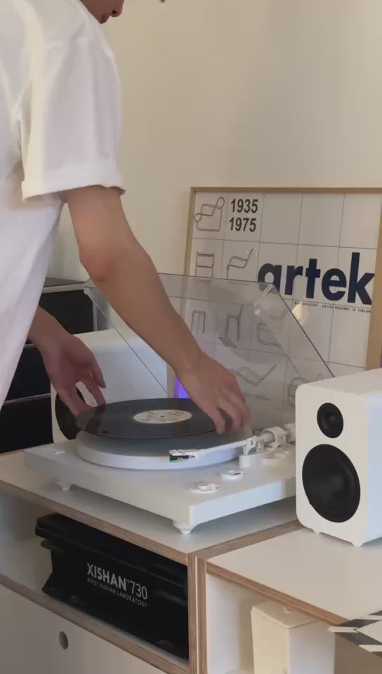 Polaris II LED Turntable System — illuminated platter with 40W bookshelf speakers