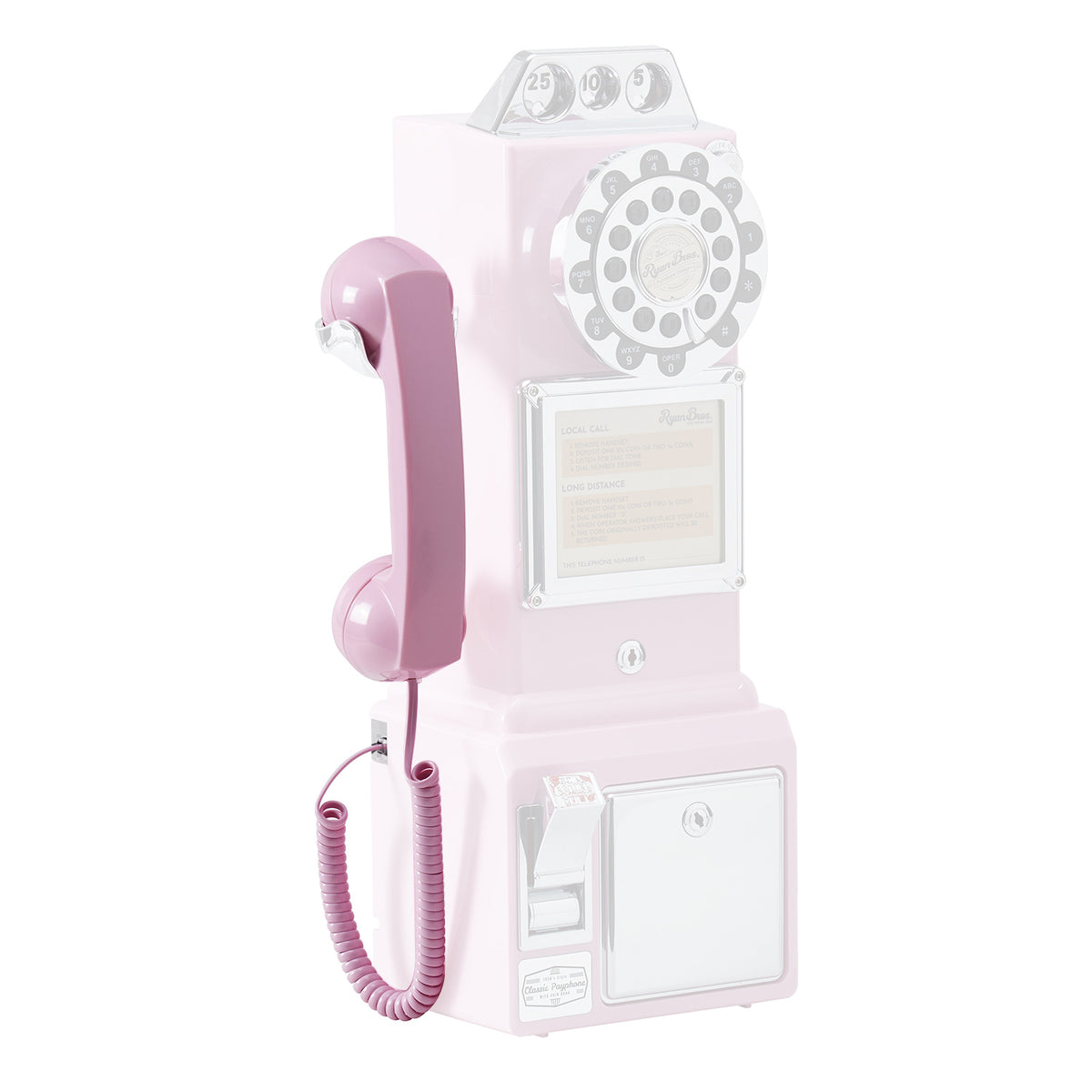 RB Payphone replacement receiver and cord in pink