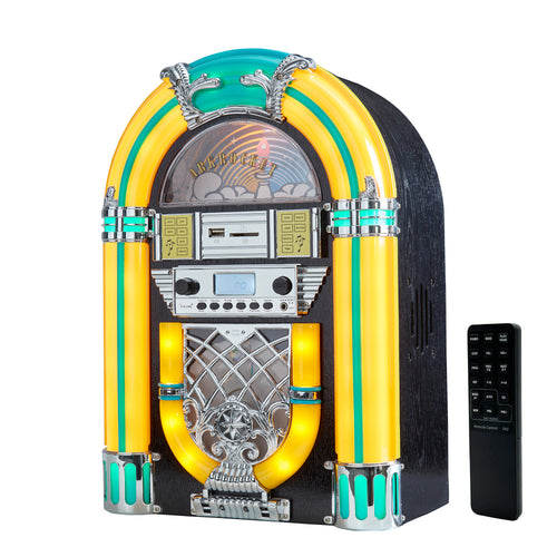 Arkrocket Athena Mini Jukebox — tabletop CD player with Bluetooth and retro LED lighting