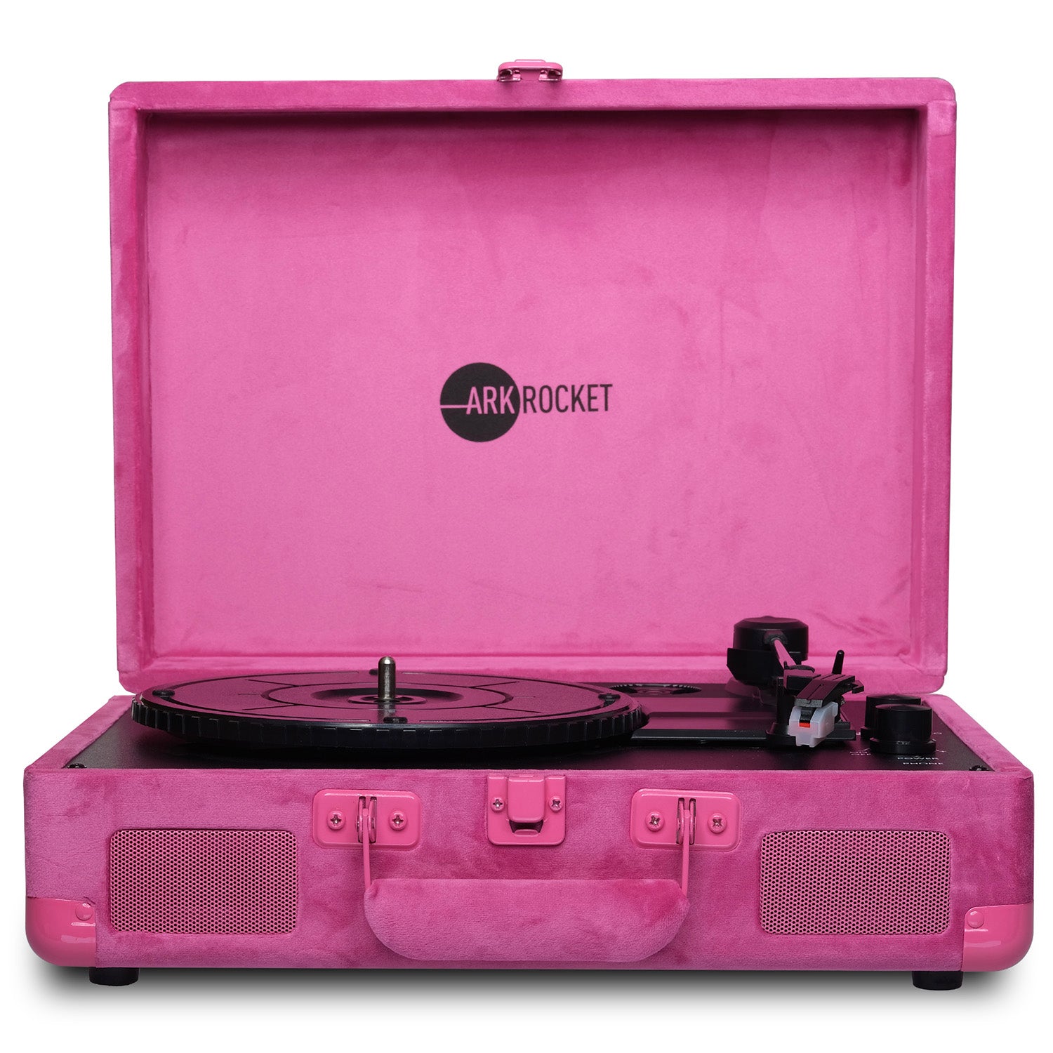 Curiosity III Suitcase Bluetooth Turntable — Hot Pink Velvet — view 1