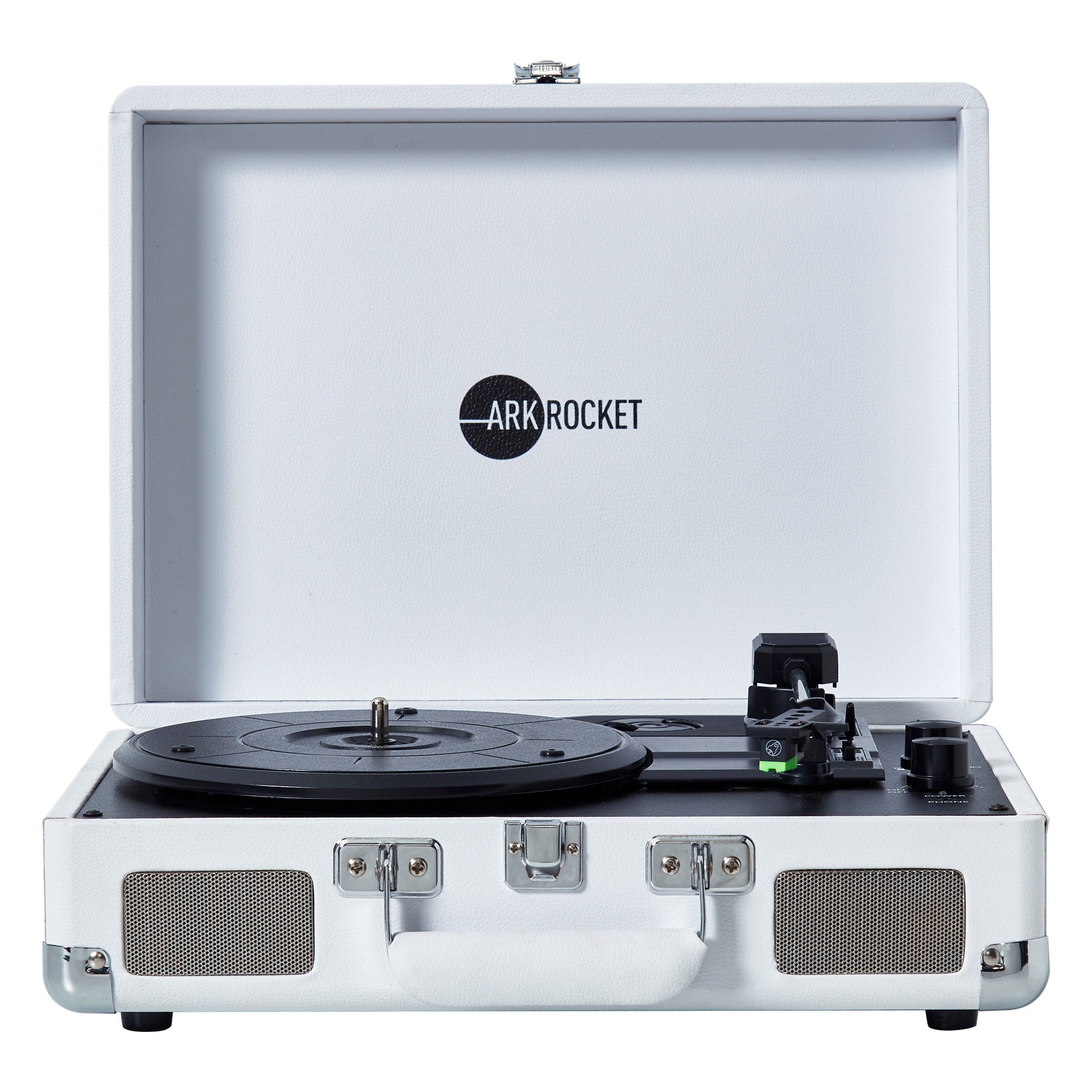 Curiosity III Suitcase Bluetooth Turntable — White — view 1